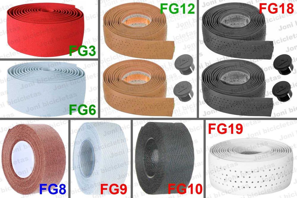 Fitas de guiador de bicicleta, tampas de punho e mangas