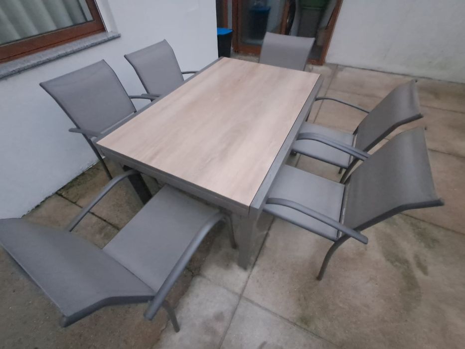 Mesa de jardim extensível em alumínio