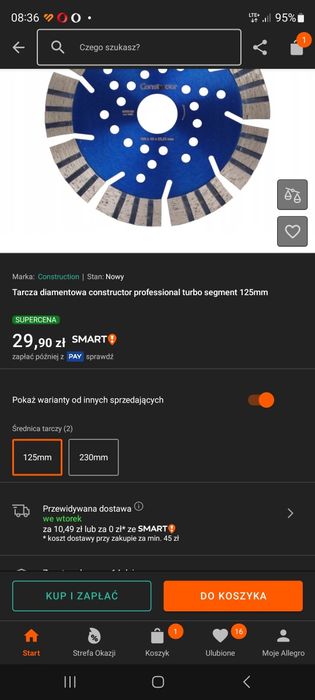 Tarcza diamentowa constructor professional turbo segment 125mm i tarcza taf-fix