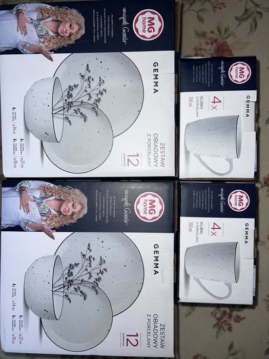 Zestaw obiadowy komplet serwis stołowy porcelana MG home Gessler gemma