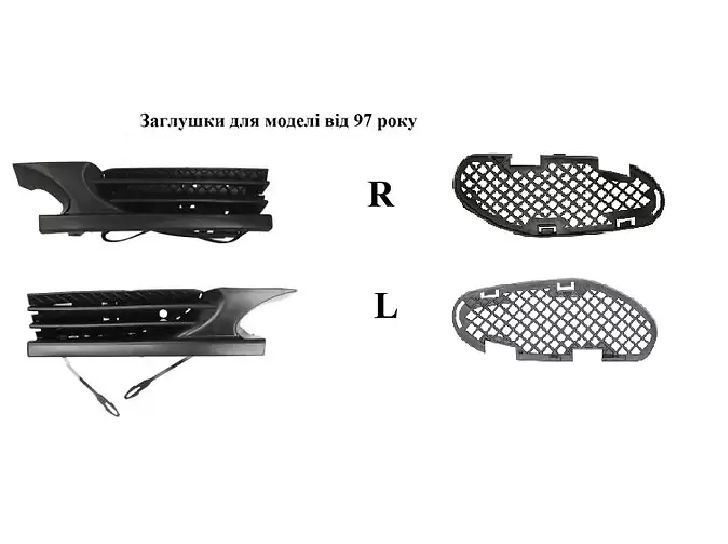 Заглушка бампера/буксировочного крюка мерседес w202/124/208/204/210
