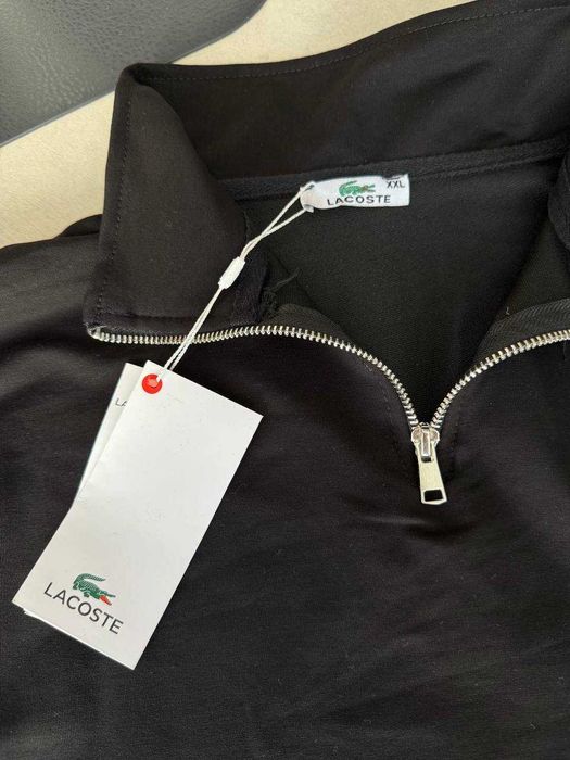 Кофта  світшот Полузамок Lacoste 1/3 полу зип поло кофта лакоста Black