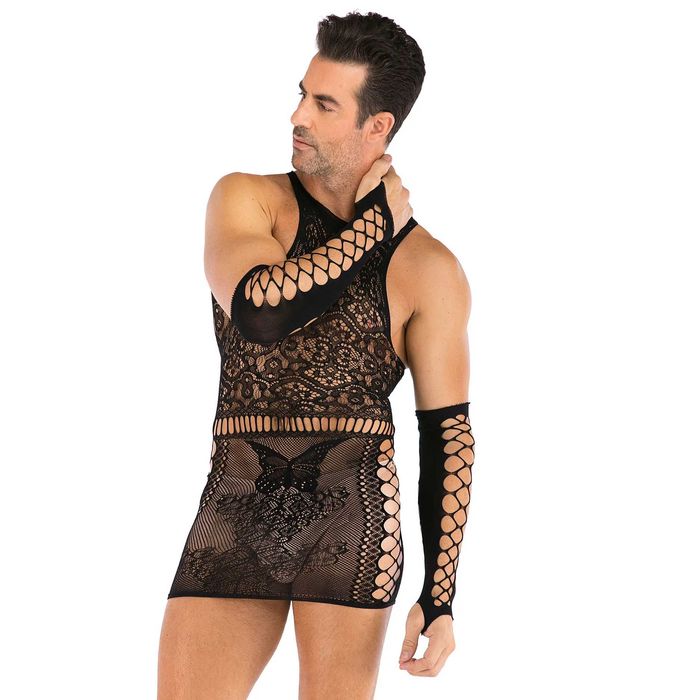 MĘSKA bielizna koszula nocna komplet erotyczny kostium