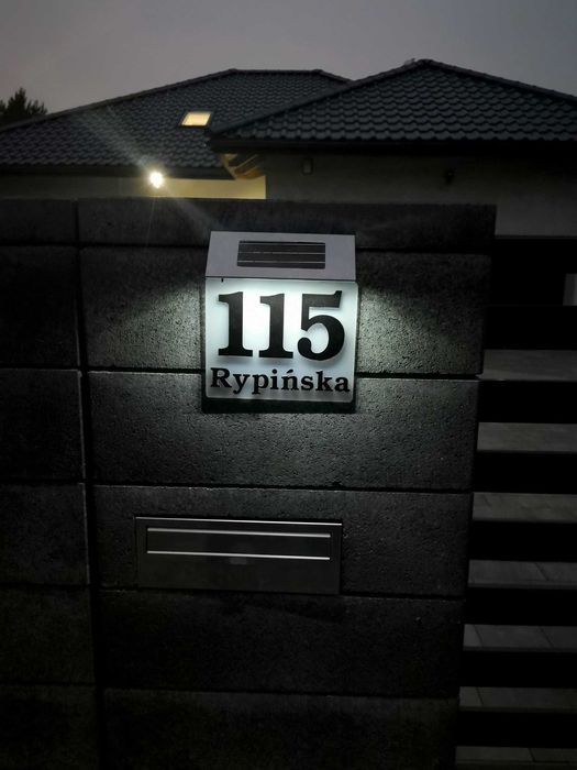 Tabliczka adresowa solarna 3D LED, PROJEKTY GRATIS, idealny prezent