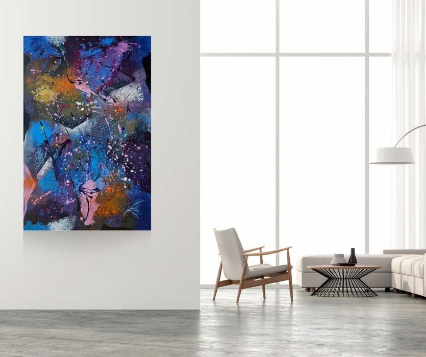 W ekspresji barw.  Obraz abstrakcyjny 60 x 90