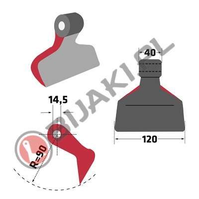 Bijak młotkowy RM-8-14 do kosiarki bijakowej mulczera Zanon Ferri