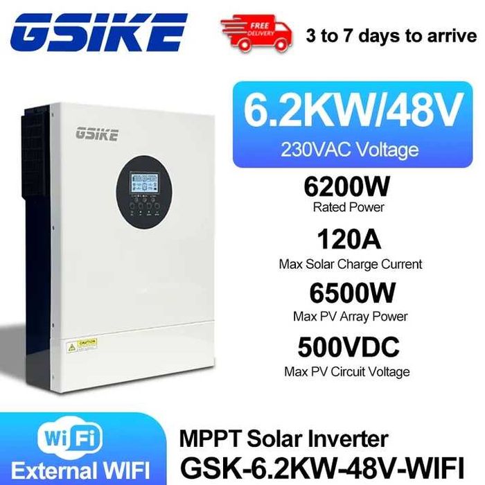 Інвертор gsike gsk-6.2kw-48v-wifi 6.2кВт 48В
