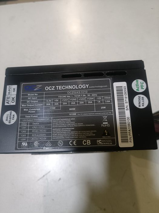 Fonte alimentação ocz total power 1010 w