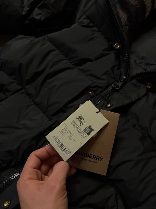Теплий зимовий пуховик Burberry, стильна модель, розміри S–XL