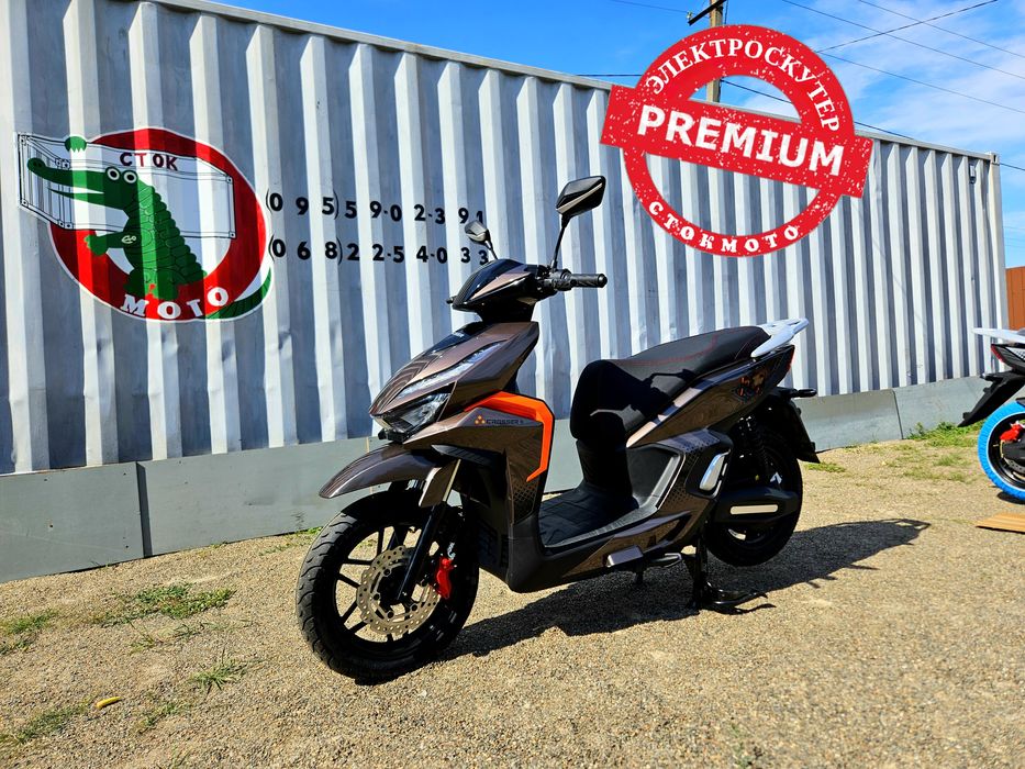 Электроскутер PREMIUM 2500ват.Литий-АКБ Большие колеса"14" Двухместный электроскутер V3  stokmoto стокмото кросер crosser v3 tr1 tr5 cr21 cr13 v1