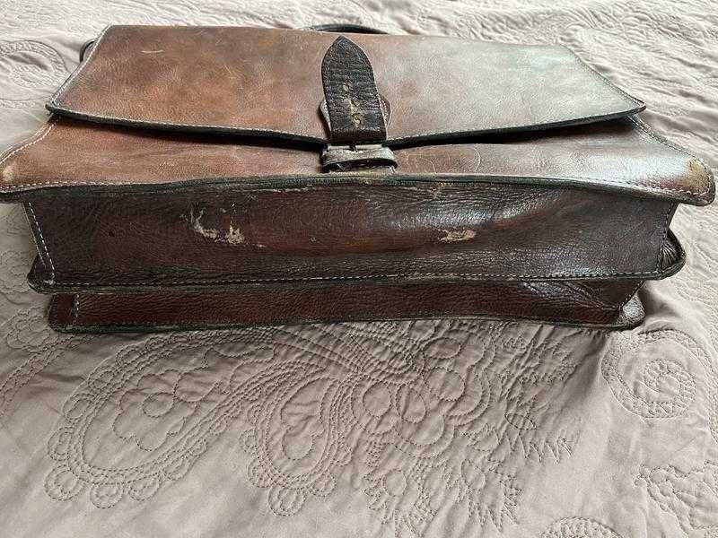 Коричневий шкіряний портфель для документів зі шкіри crazy horse