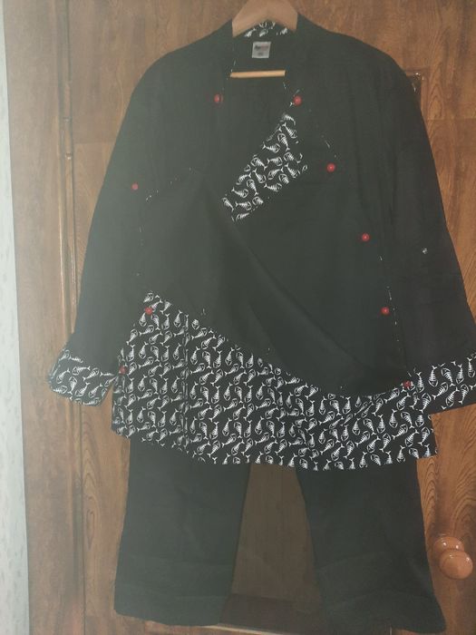 Фирменный поварской костюм суши мужской полный комплект 093541 и7708