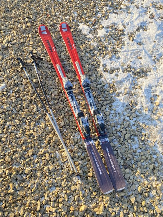 Narty zjazdowe Head Cyber xp 80 + kijki 170cm