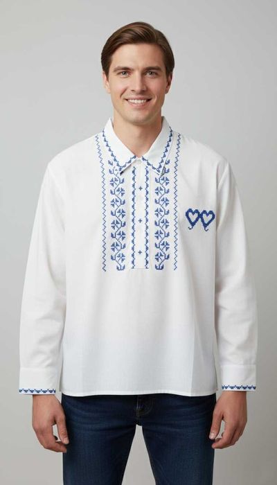 Camisa Bordada a Ponto Cruz - Genuínas