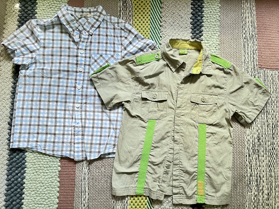 Rozm.134 H&M, 5.10.15 koszule z krótkim rękawem dla chłopca bdb