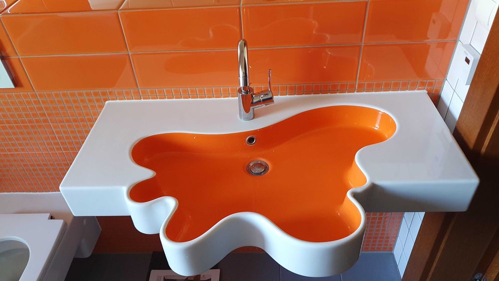 Umywalka Disegno Splash pomarańczowa dla dzieci