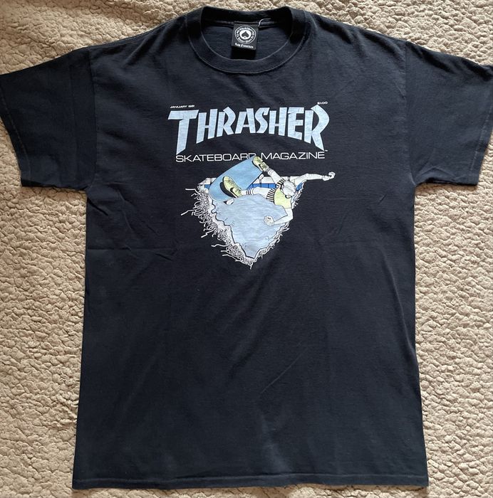 Vintage 00's Thrasher Skateboard Magazine January 1981 Cover T-shirt