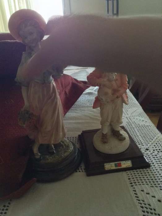 par de estatuetas decorativas portuguesas marfinite