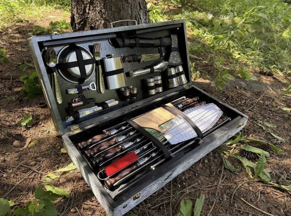 Ідеальний на подарунок набір шампурів в кейсі!+можливість гравіювання!