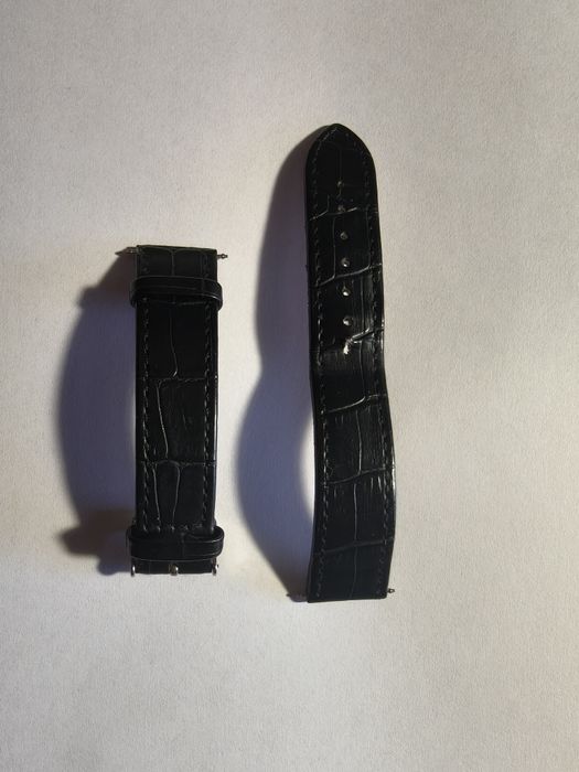 Skórzany czarny pasek do zegarka 20mm