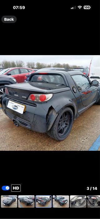 Розборка смарт родтер.Жосткий дах смарт родстер 452 hartop