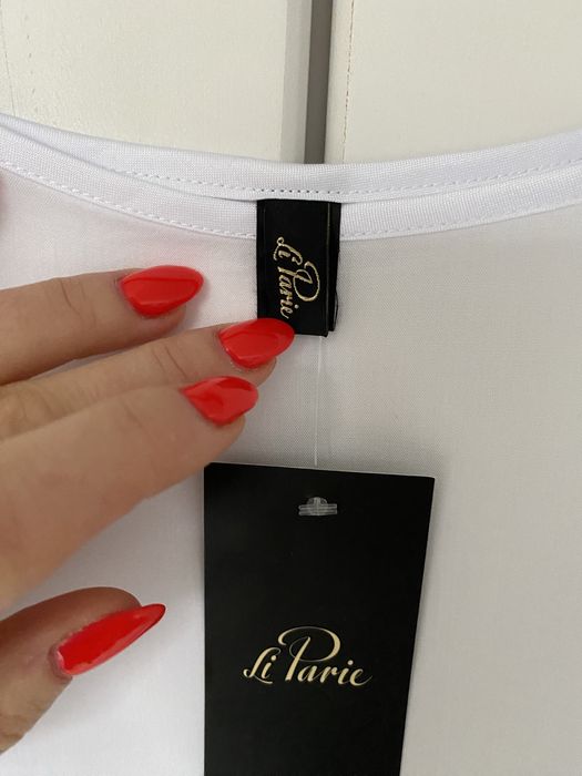 Li parie biała elegancka bluzka wizytowa koszula