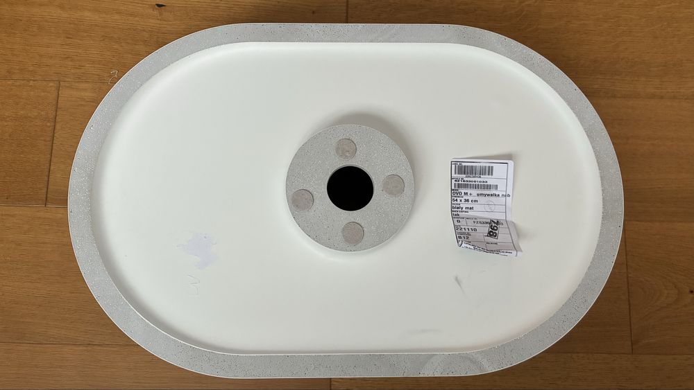 Umywalka nablatowa omnires mesa biały mat 54x36