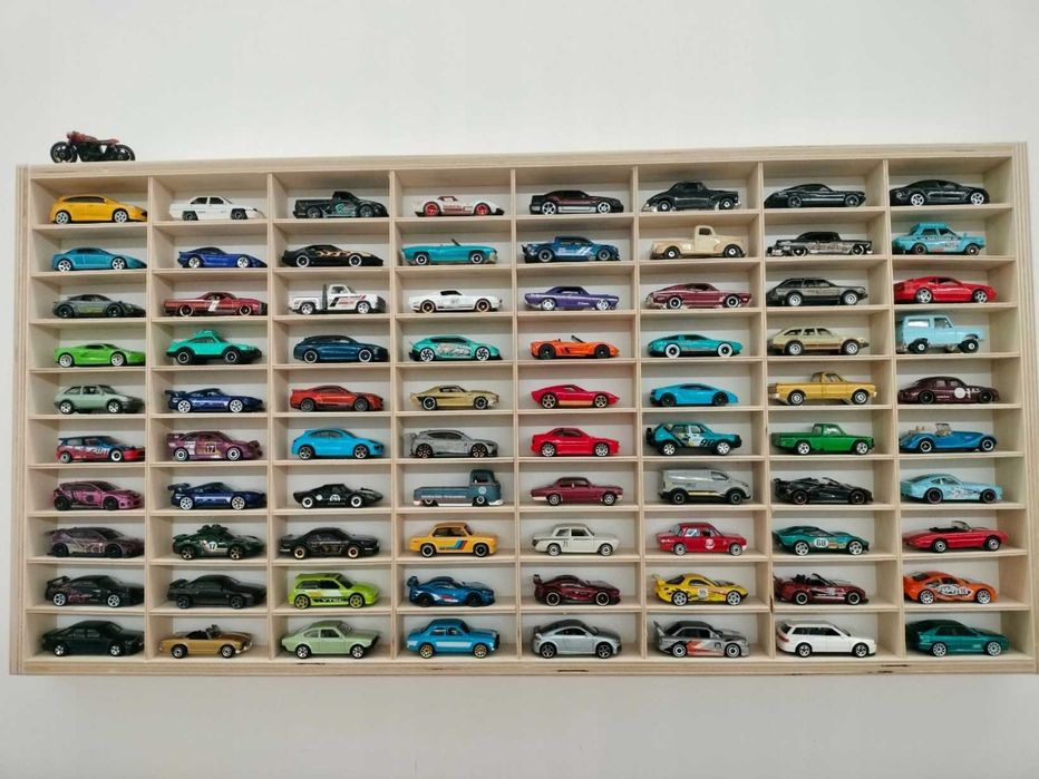 Duża Mocna Półka Organizer Na Resoraki HOT WHEELS 80 Miejsc + GRATIS