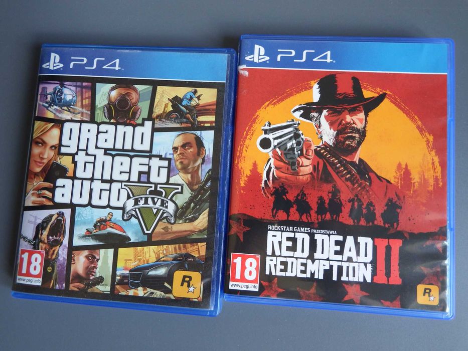 Zestaw 2 GIER - PS4/PS5 Red Dead Redemption 2 PL + GTA 5 PL ! mega !
