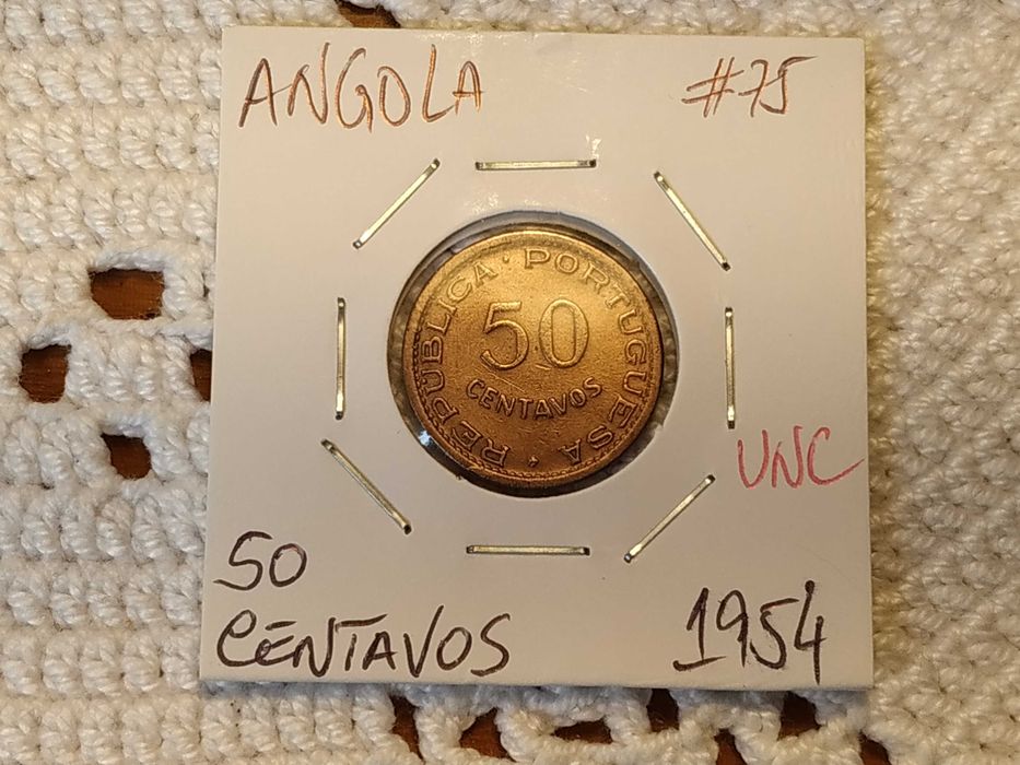 Angola - moeda de 50 centavos de 1954