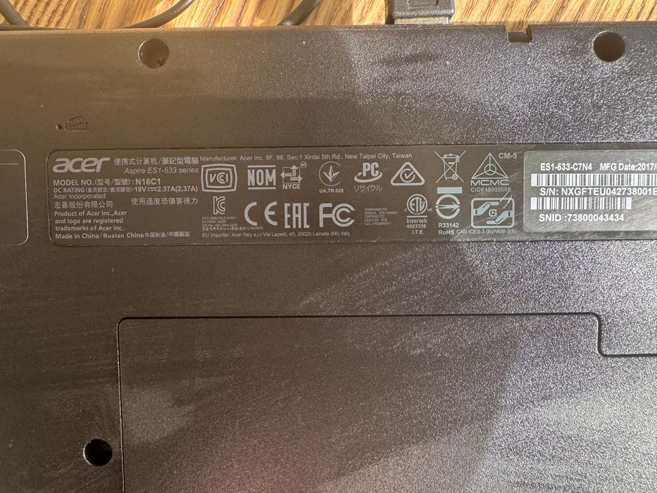 Ноутбук Acer Aspire ES1-533 /4GB RAM/ 500GB HDD/ Windows 10