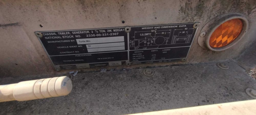 Przyczepa wojskowa amerykańska 2.5t M200A1