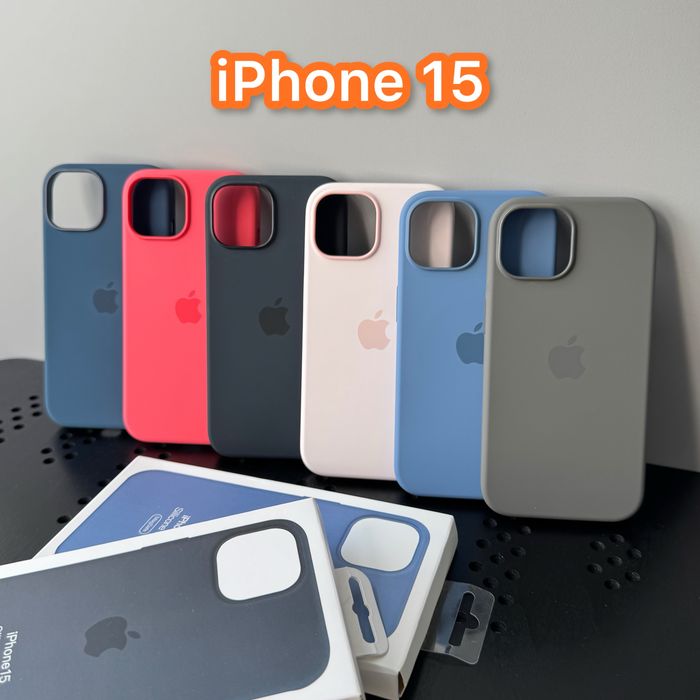 Чехол для iPhone від 12 до 15/Pro/Pro Max Apple Silicone case з MagSafe