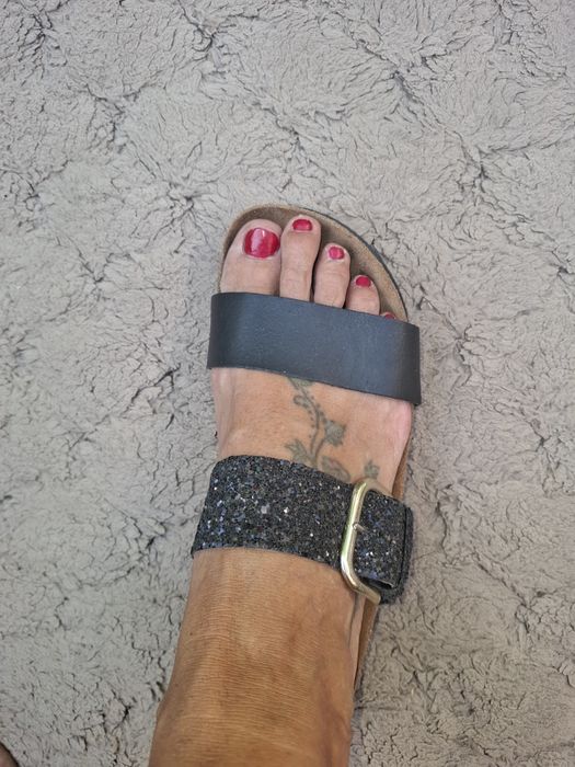 Prive Shoe Collection klapki na korkowej koturnie  39