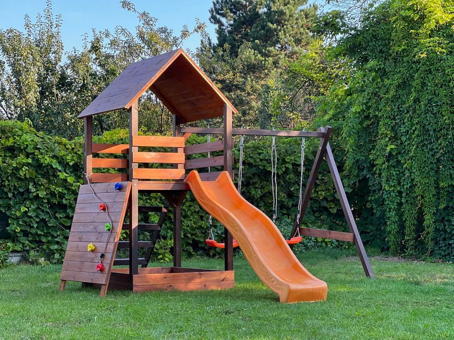 PROMOCJA - Plac zabaw - Gaja - Drewniany - Domek - Zjeżdżalnia
