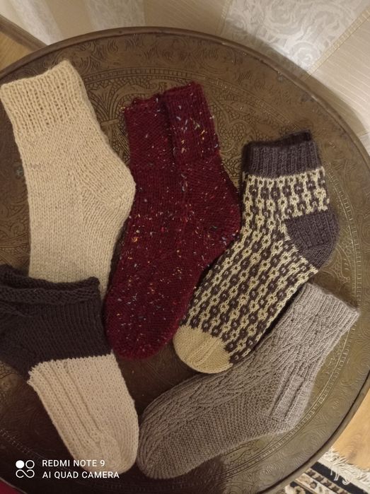 Теплые вязаные носочки