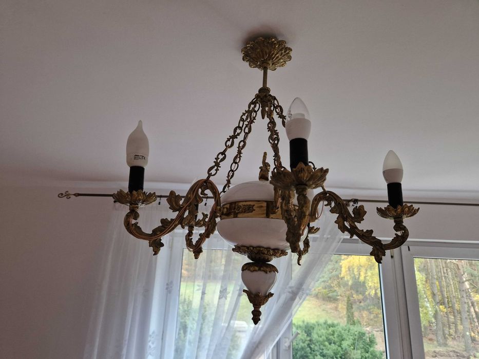 żyrandol mosiężny lampa