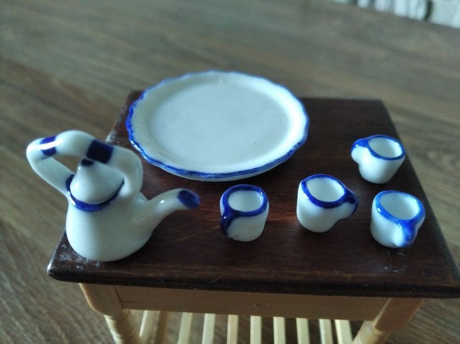 Mini mebelki zestaw porcelany skala 1: 12 do domku dla lalek