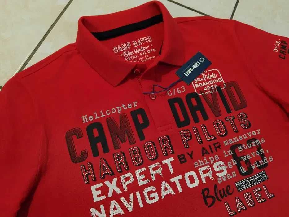 CAMP DAVID - NOWA! z LOGO i Metkami Koszulka Polo Męska rozmiar M/L