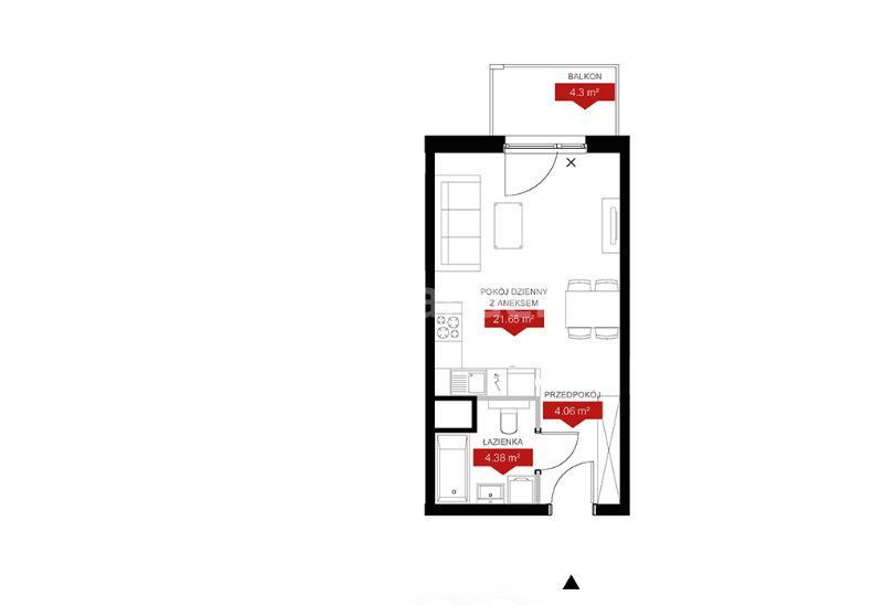 Kawalerka | 30 m² | balkon |