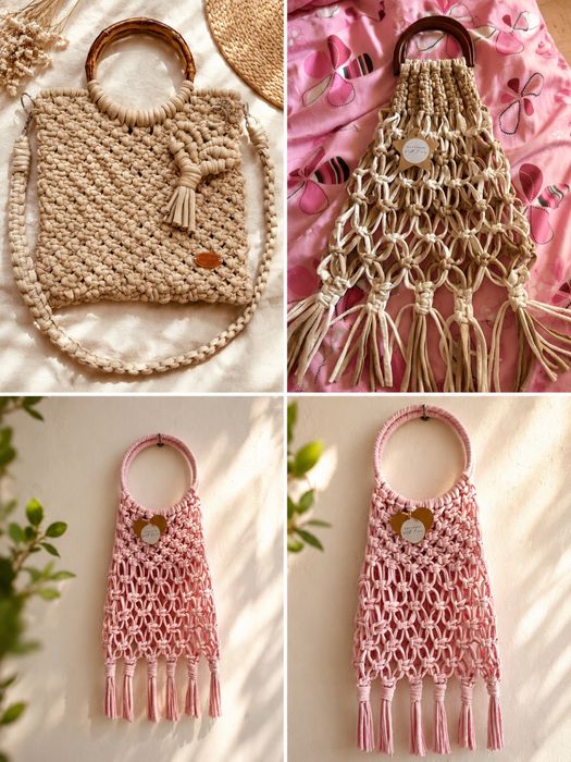Bolsas em macrame