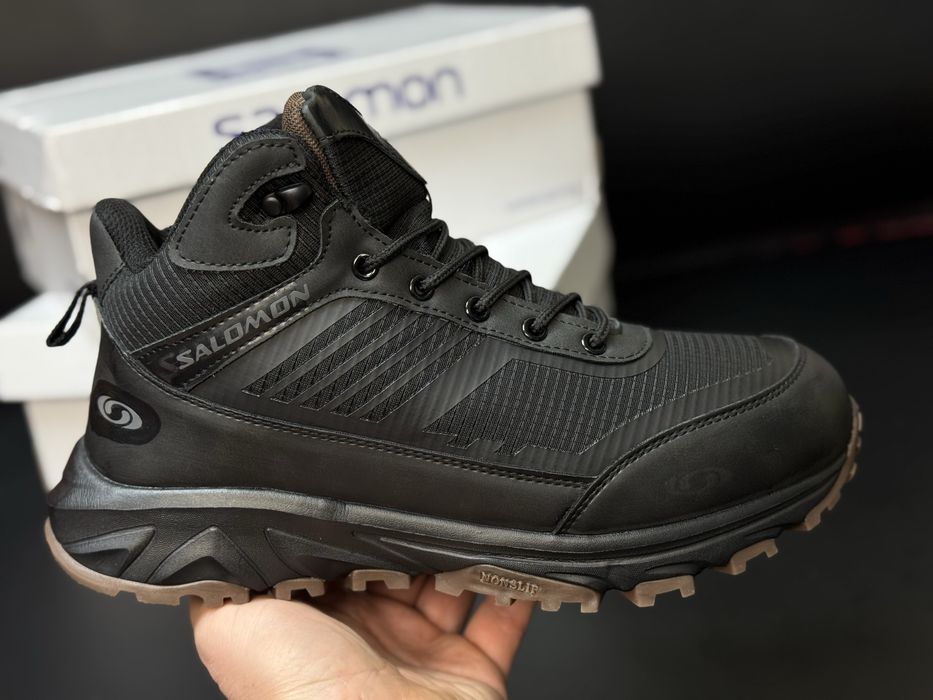 Кожаные кроссовки Salomon зимние WaterProof Gore-Tex Зима Саломон