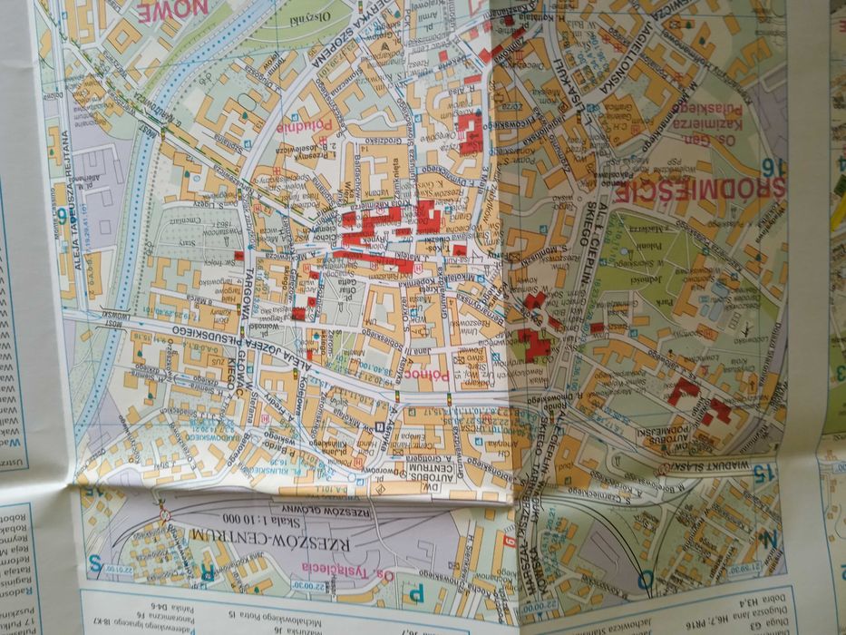 Rzeszów, Jasło, Łańcut plan miasta, mapa