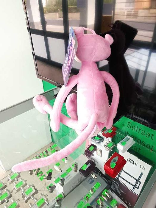 PROMO NATAL:Peluche Pantera Cor de Rosa 40cm