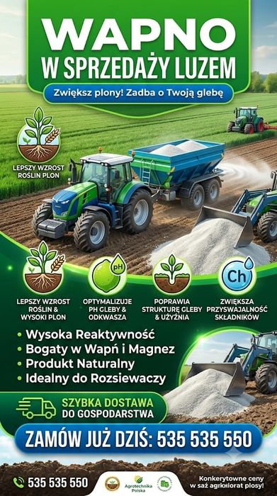 Wapno nawozowe magnezowe kreda Kornicka Laskowa Morawica