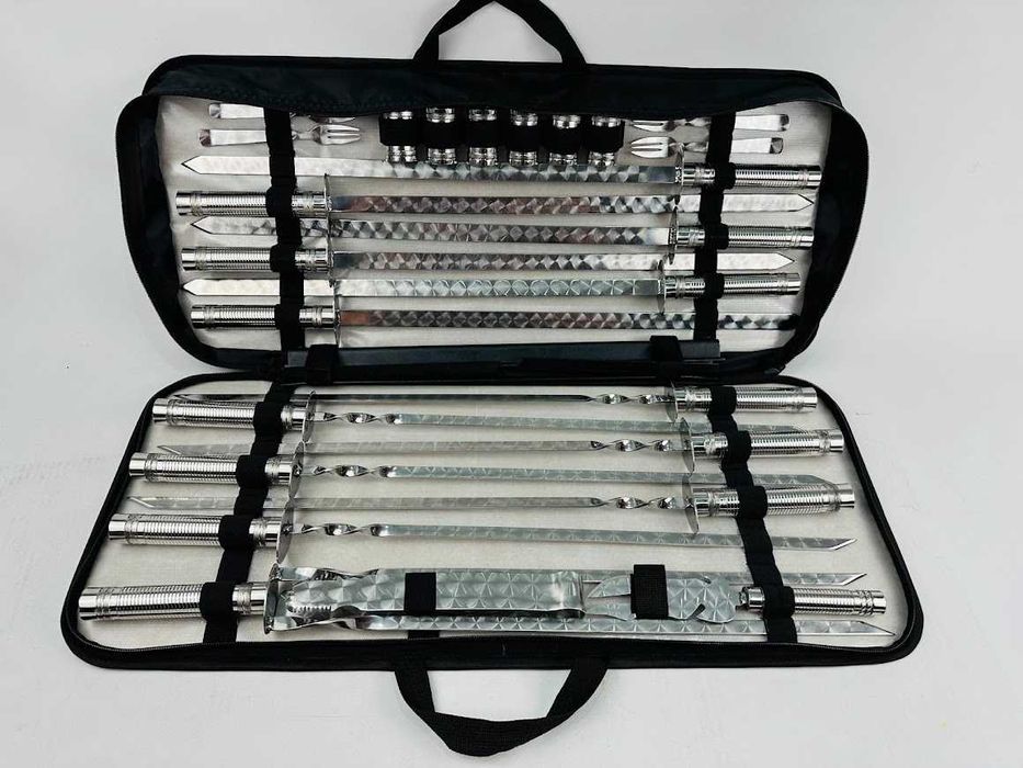 Набори шампурів в чохлі та в деревяному кейсі