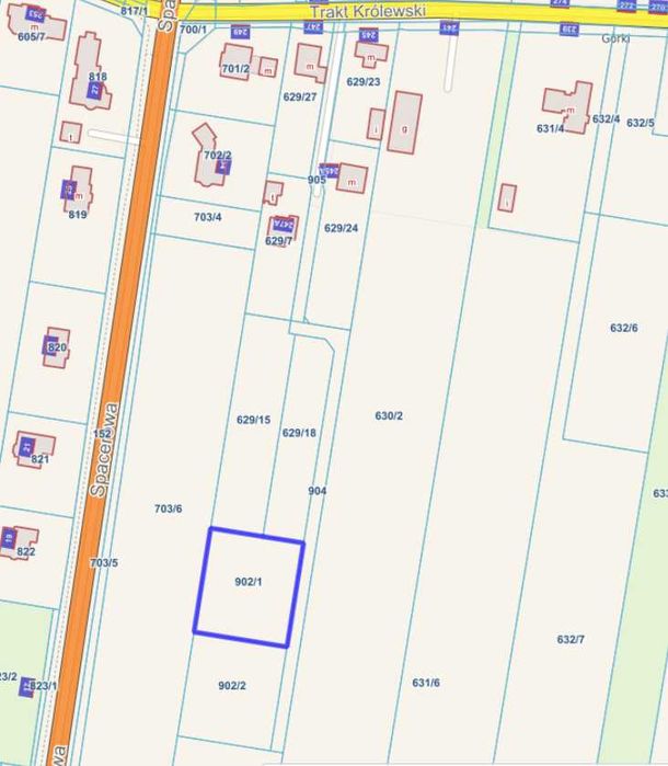 Borzęcin Duży, działka budowlana 1.500 m2 przy ślepej uliczce