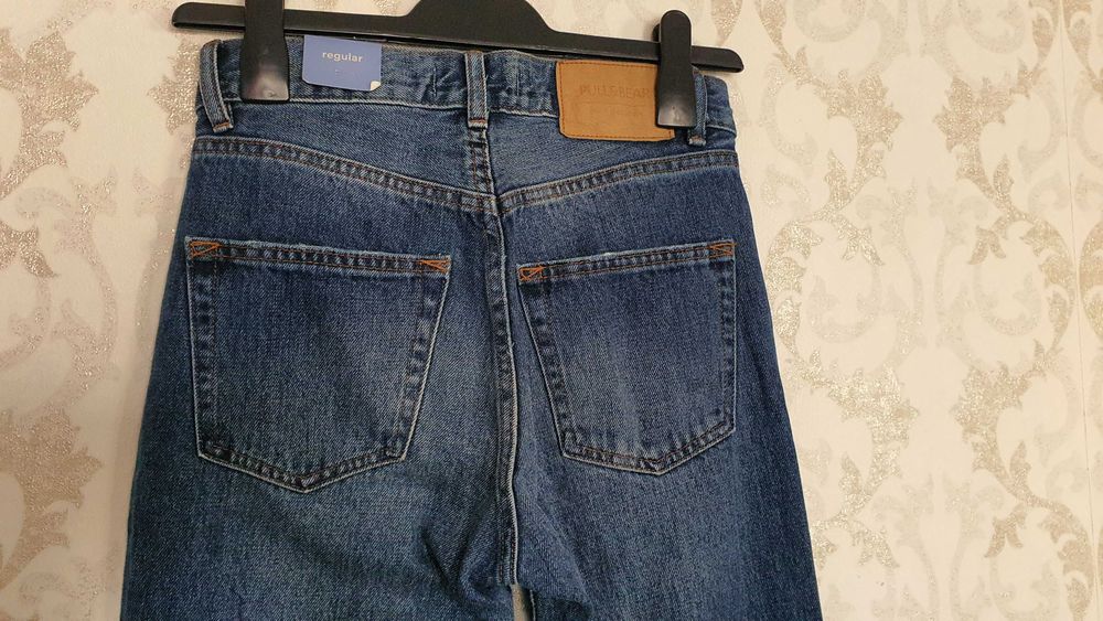 Джинсы Pull & Bear высокая талия НОВЫЕ синие