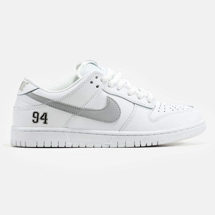 Кросівки Кроссовки Nike SB Dunk Low x Supreme White Белый Білий Кросовки повсякденні