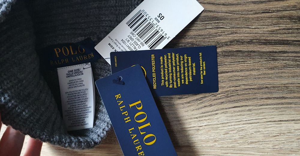 Шапка Polo Ralph Lauren з домішкою вовни. Оригінал, темно синя і